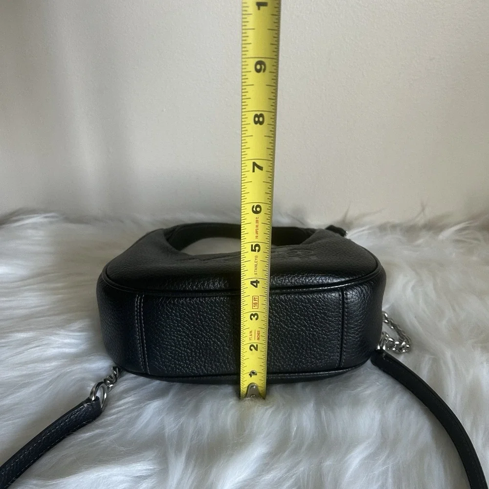 Coach Carmen Black Pebbled Leather Shoulder Bag Excellent‎